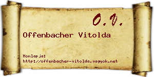 Offenbacher Vitolda névjegykártya